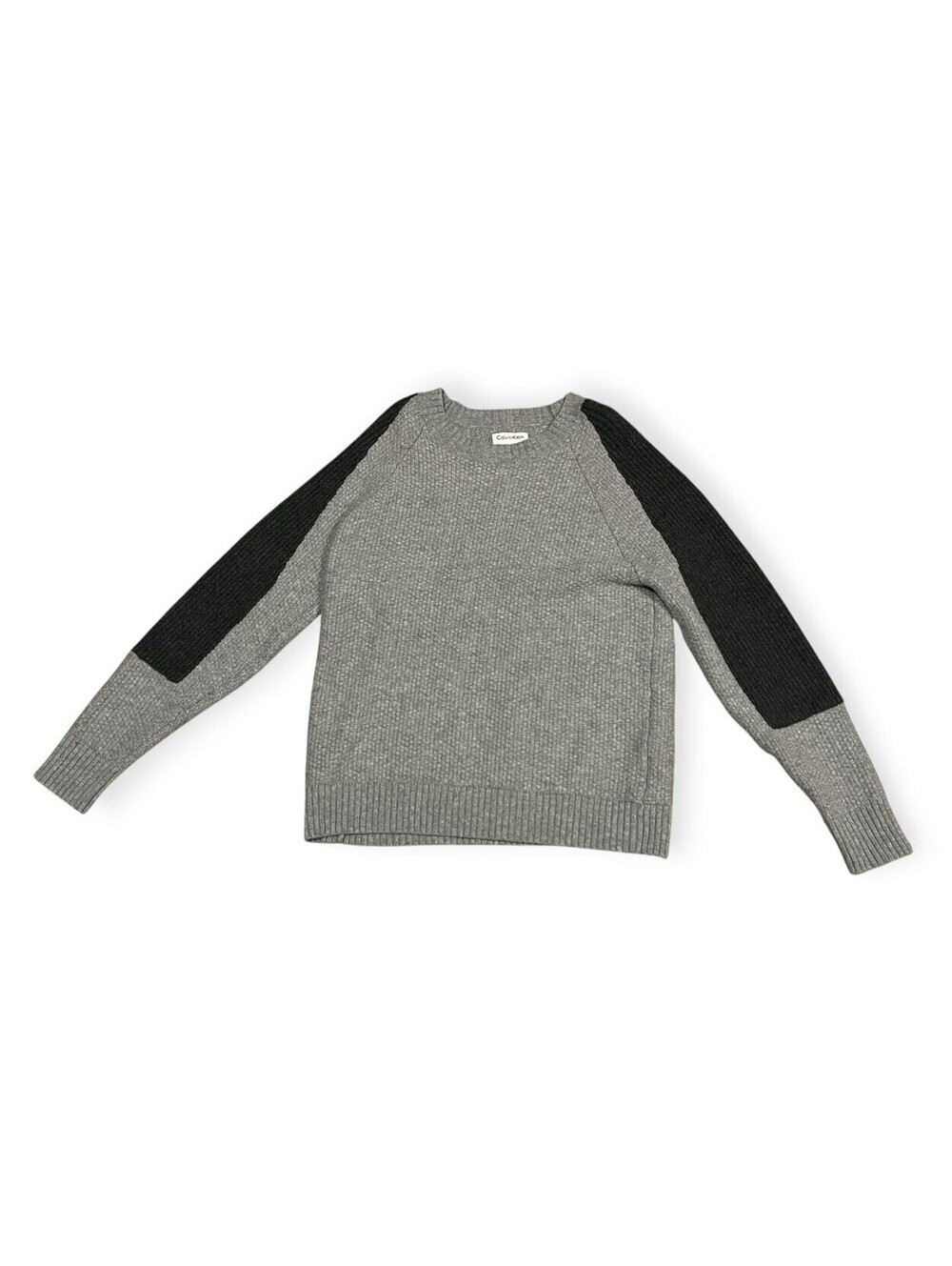 Calvin Klein Men’s Gray Black Wool Cashmere Colorblock Sweater Size M